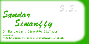 sandor simonffy business card